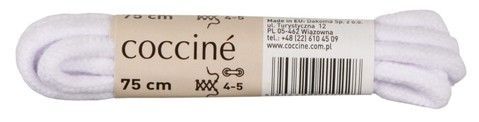 Шнурки бавовняні 75см Coccine білий 49980, Білий, 5, 2999860554335