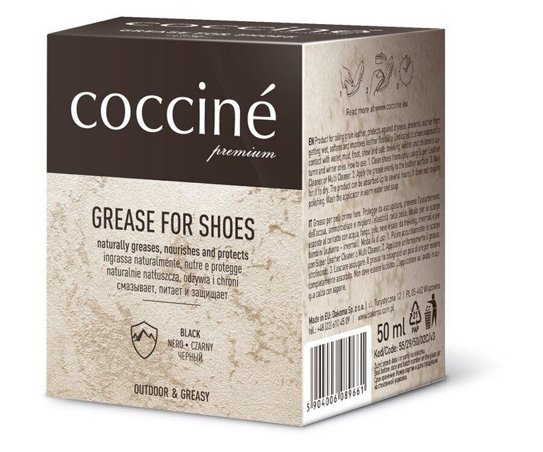 Жир для обуви Coccine Grease for shoes 55/29/50/02, 02 Black, 5904006089661