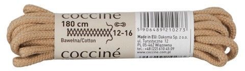 Шнурки хлопковые 180см Coccine бежевый 49908, Бежевый, 3, 2999860536171