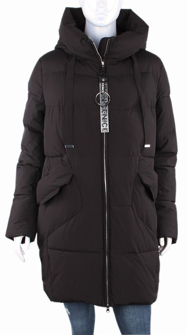 Пальто жіноче зимове Hannan Liuni 21 - 18015, Черный, 54, 2999860427059
