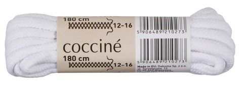 Шнурки хлопковые 180см Coccine белый 49911, Белый, 5, 2999860536201