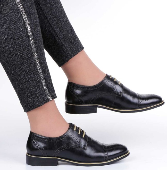 Жіночі туфлі на низькому ходу Anemone 30312, Черный, 38, 2956370015985
