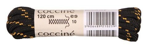 Шнурки для взуття 120см Coccine 49884, Чорний/Жовтий, 7, 2999860479706