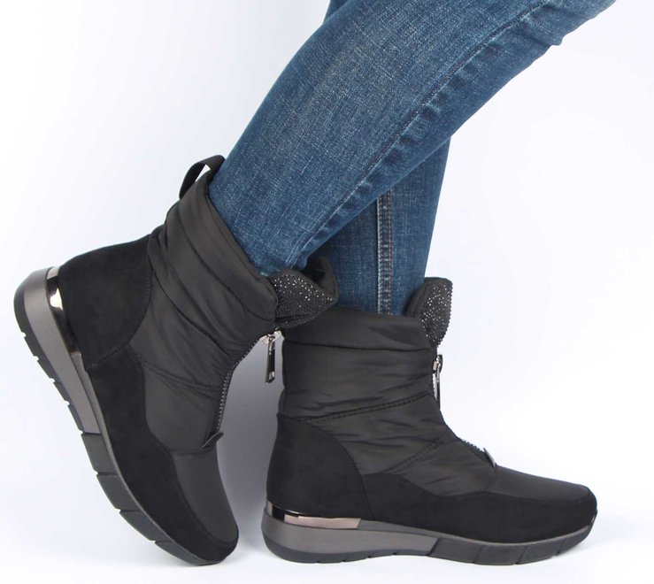 Жіночі зимові черевики на низькому ходу Meglias 195281, Черный, 39, 2999860326413