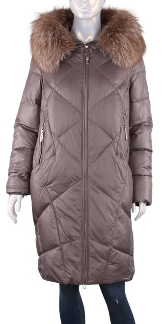 Пальто женское зимнее Hannan Liuni 21 - 18017, Коричневый, 50, 2999860427233
