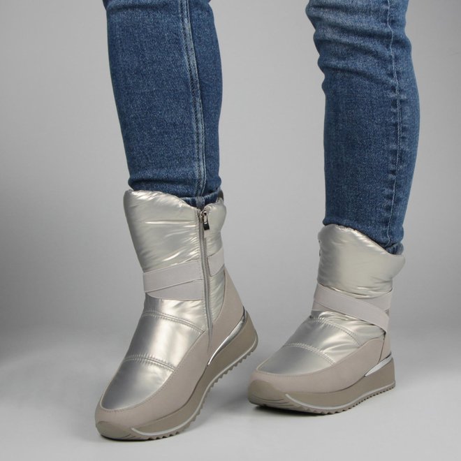 Жіночі зимові черевики на низькому Meglias 197491, Серебро, 36, 2999860492941