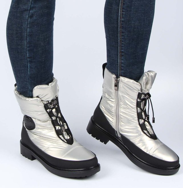 Жіночі зимові черевики на низькому ходу Meglias 195593, Сріблястий, 38, 2999860350661