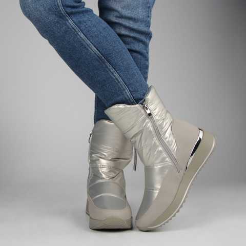 Женские зимние ботинки на низком Meglias 197493, Серебро, 36, 2999860493061  - Интернет - магазин обуви 
