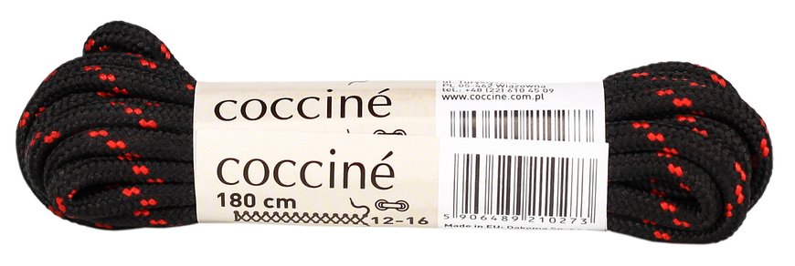 Аксесуари шнурки бавовняні 180см Coccine 4012937, Чорний, 5, 2999860701968