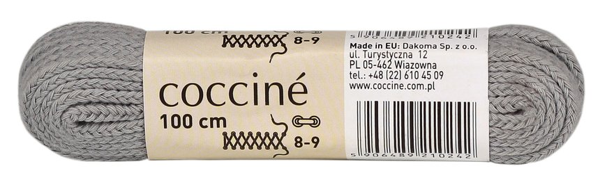 Аксесуари шнурки бавовняні 100см Coccine 4012943, Сірий, 7, 2999860702026